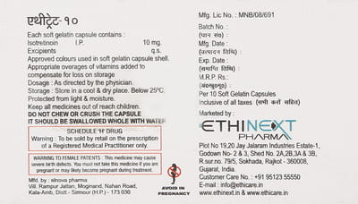 Ethitret 10mg Strip Of 10 Capsules