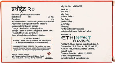 Ethitret 20mg Strip Of 10 Capsules