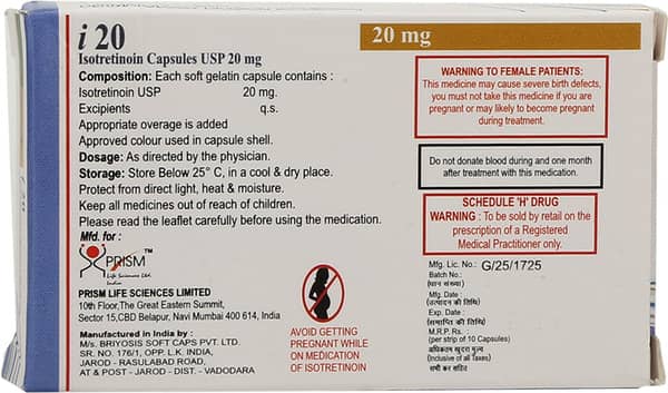 I 20mg Strip Of 10 Capsules