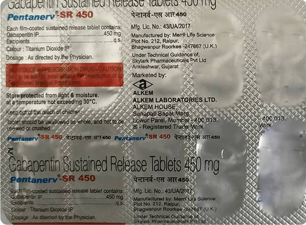 Pentanerv Sr 450mg Strip Of 10 Tablets