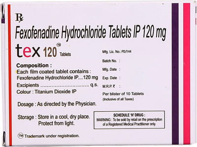 Tex 120mg Strip Of 10 Tablets