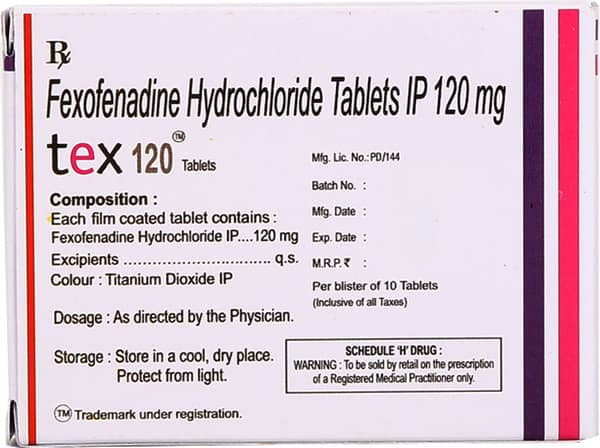 Tex 120mg Strip Of 10 Tablets