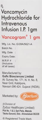 Vancogram 1gm Dry Vial Of 1 Powder For Injection
