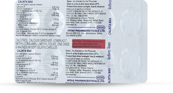 Calinta Max Strip Of 10 Softgel Capsules