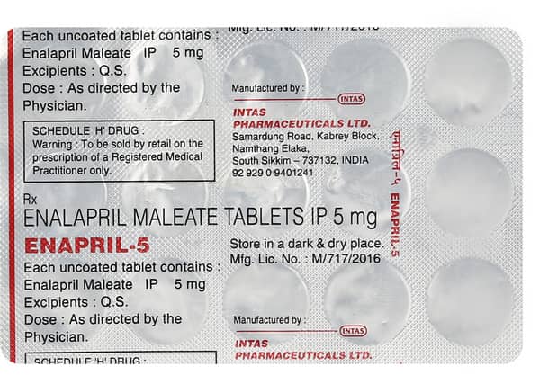 Enapril 5mg Strip Of 15 Tablets