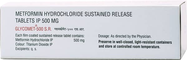 Glycomet Sr 500Mg Strip Of 20 Tablets
