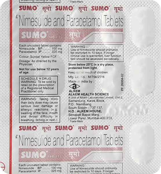 Sumo Strip Of 15 Tablets