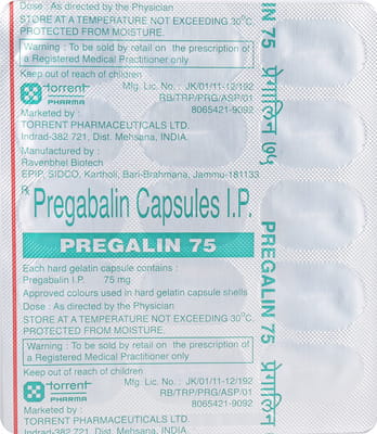 Pregalin 75mg Strip Of 15 Capsules