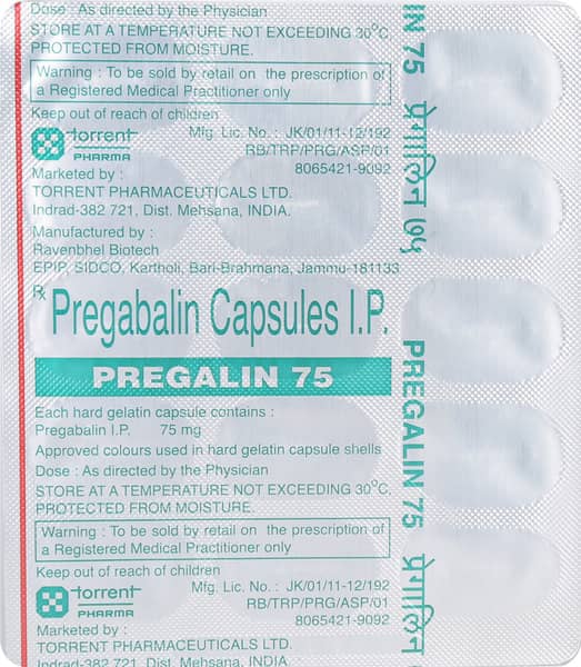 Pregalin 75mg Strip Of 15 Capsules