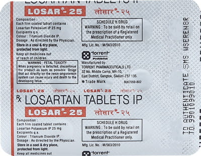 लोसार 50एमजी 15 टैबलेट्स की स्ट्रिप