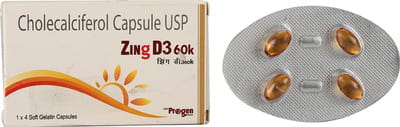 Zing D3 60000iu Strip Of 4 Capsules