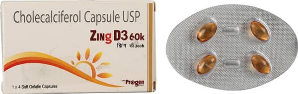Zing D3 60000iu Strip Of 4 Capsules