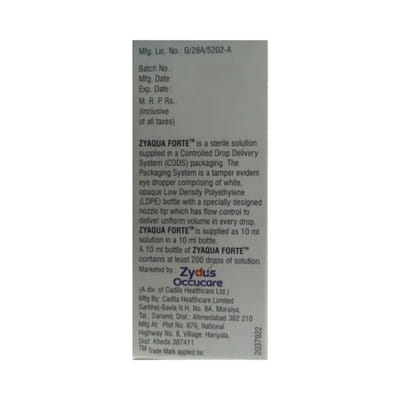 Zyaqua Forte Bottle Of 10ml Eye Drops