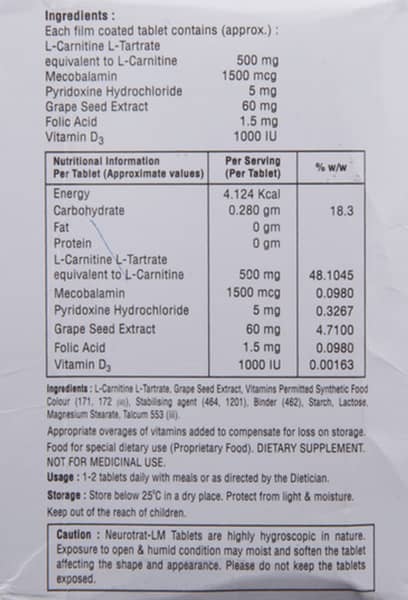 Neurotrat Lm Strip Of 10 Tablets