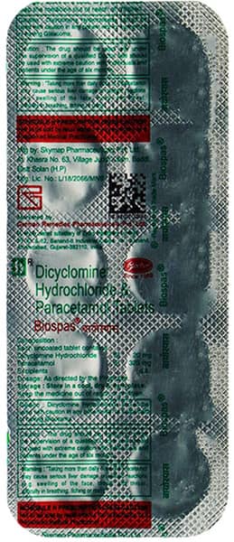 Biospas 20/325mg Strip Of 10 Tablets