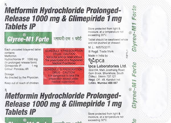 Glyree M1 Forte Strip Of 10 Tablets