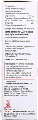 Monocef O Cv 100/62.5mg Bottle Of 30ml Dry Suspension