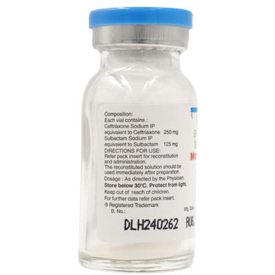 Monocef Sb 250mg Dry Vial Of 1 Powder For Injection