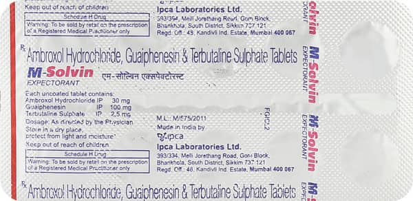 M Solvin Expectorant Strip Of 10 Tablets