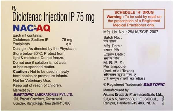 Nac Aq Ampoule Of 1ml Injection