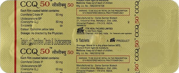 Ccq 50mg Strip Of 5 Tablets