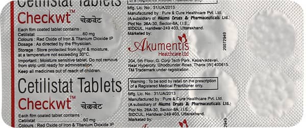 Checkwt 60mg Strip Of 10 Tablets