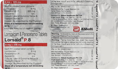 Lorsaid P 8 325mg Strip Of 10 Tablets