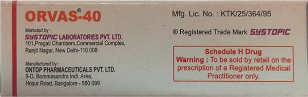 Orvas 40mg Strip Of 10 Tablets