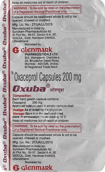 Oxuba 200mg Strip Of 10 Capsules
