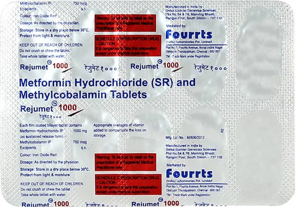 Rejumet 1000mg Strip Of 10 Tablets