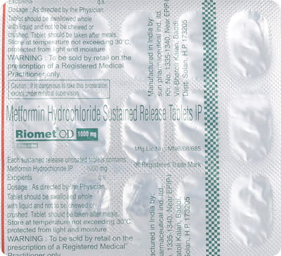 Riomet Od 1gm Strip Of 15 Tablets
