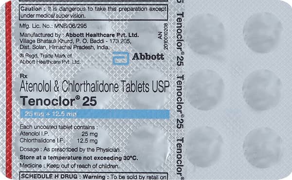 Tenoclor 25mg Strip Of 15 Tablets