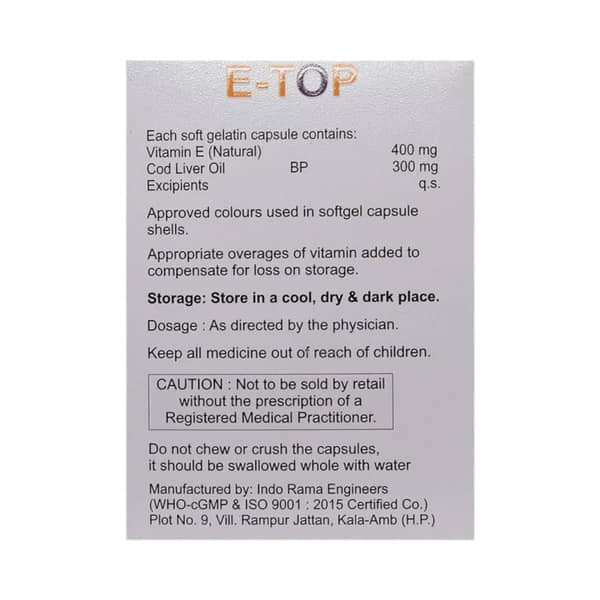E Top Strip Of 10 Softgel Capsules
