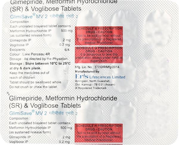 ग्लीमिसेव एमवी 2 टैबलेट