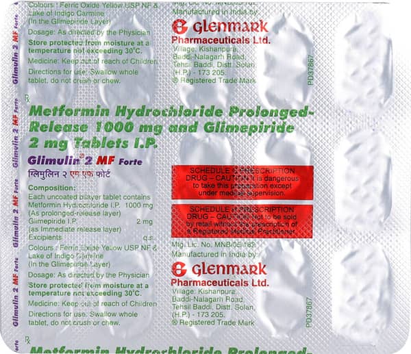 Glimulin 2Mg Mf Forte Strip Of 15 Tablets