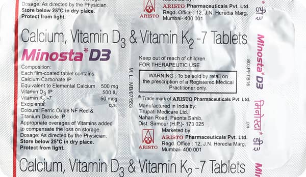 Minosta D3 Strip Of 10 Tablets