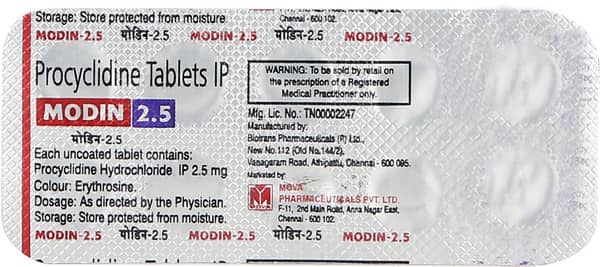Modin 2.5Mg Strip Of 10 Tablets