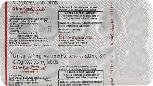 Glimisave Mv 1.3 Strip Of 10 Tablets
