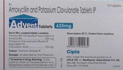Advent 625mg Strip Of 10 Tablets