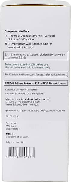 Duphalac Bottle Of 300ml Enema