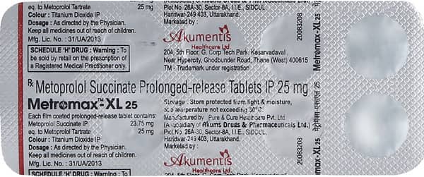 Metromax Xl 25mg Strip Of 10 Tablets