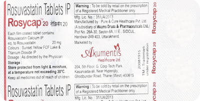 Rosycap 20mg Strip Of 10 Tablets