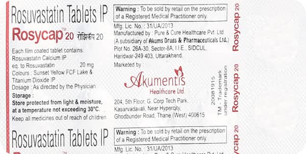 Rosycap 20Mg Strip Of 10 Tablets