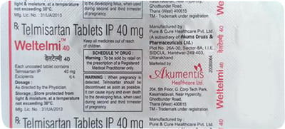 Weltelmi 40mg Strip Of 10 Tablets