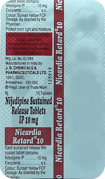 Nicardia Retard 10 Tablet