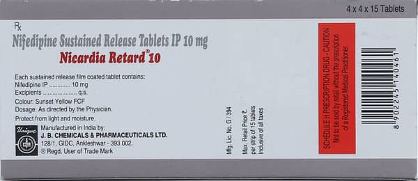 Nicardia Retard 10 Tablet