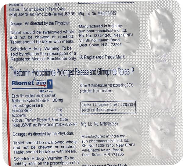 Riomet Duo 1Mg Strip Of 15 Tablets