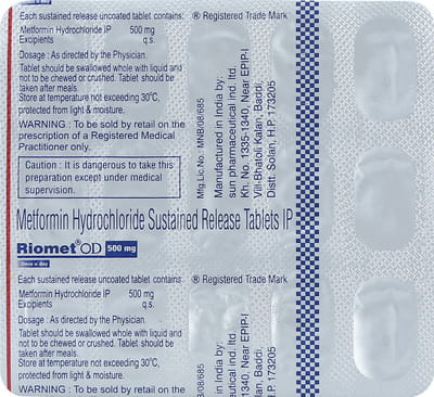 Riomet Od 500mg Strip Of 15 Tablets