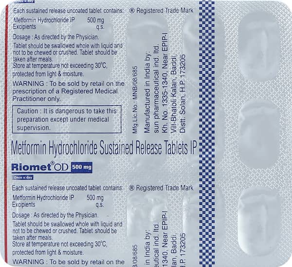 Riomet Od 500mg Strip Of 15 Tablets