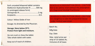 Obimet Gx 2mg Strip Of 15 Tablets